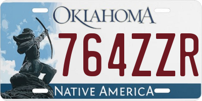 OK license plate 764ZZR