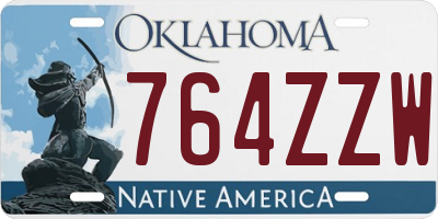 OK license plate 764ZZW