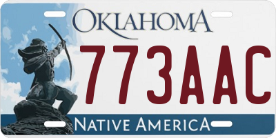 OK license plate 773AAC