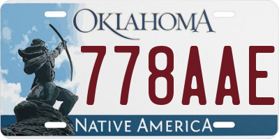 OK license plate 778AAE