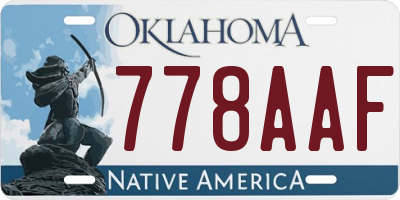 OK license plate 778AAF