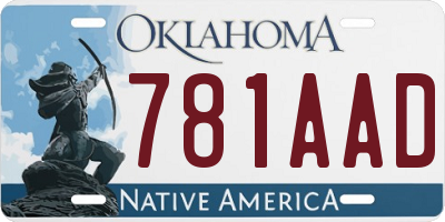 OK license plate 781AAD
