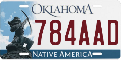 OK license plate 784AAD