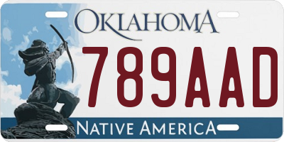 OK license plate 789AAD