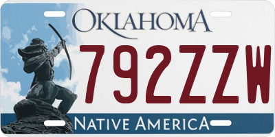 OK license plate 792ZZW