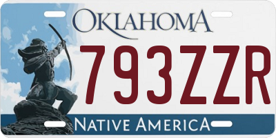 OK license plate 793ZZR