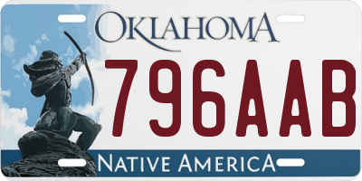 OK license plate 796AAB