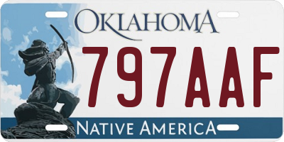 OK license plate 797AAF