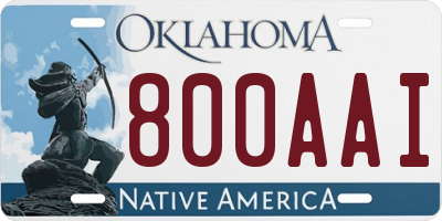 OK license plate 800AAI
