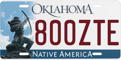 OK license plate 800ZTE