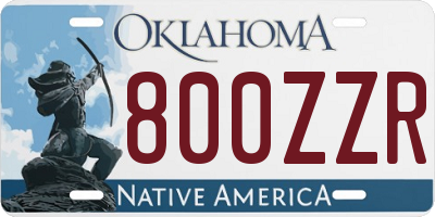 OK license plate 800ZZR