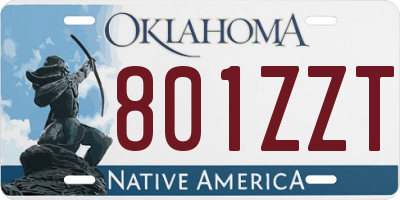 OK license plate 801ZZT