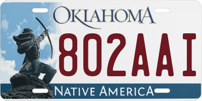 OK license plate 802AAI