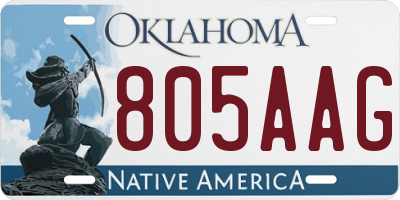 OK license plate 805AAG