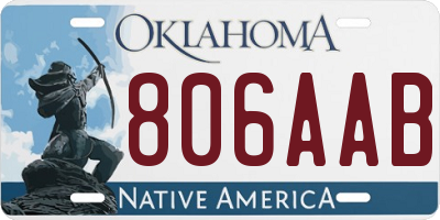 OK license plate 806AAB