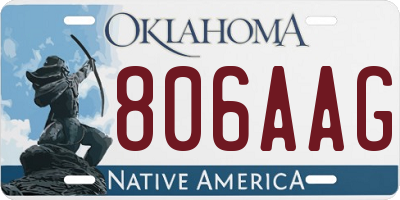 OK license plate 806AAG