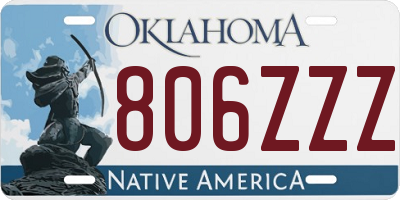 OK license plate 806ZZZ