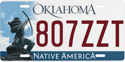 OK license plate 807ZZT