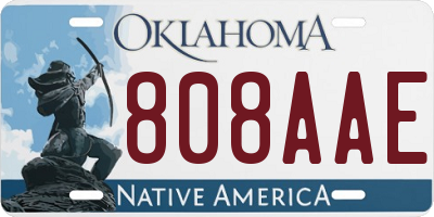 OK license plate 808AAE