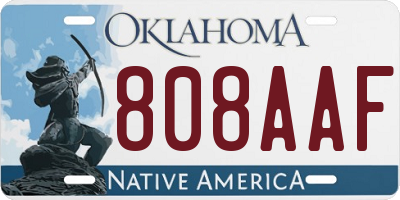 OK license plate 808AAF