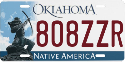 OK license plate 808ZZR