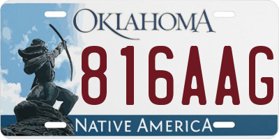 OK license plate 816AAG