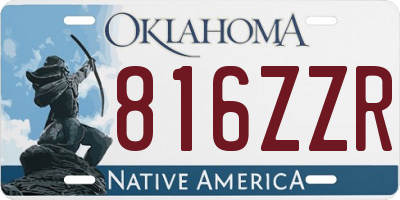 OK license plate 816ZZR