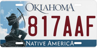 OK license plate 817AAF