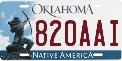 OK license plate 820AAI