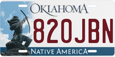 OK license plate 820JBN