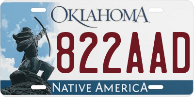 OK license plate 822AAD