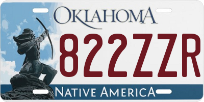 OK license plate 822ZZR