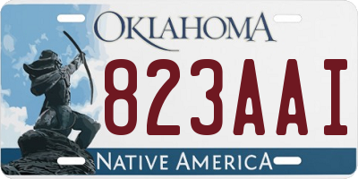 OK license plate 823AAI