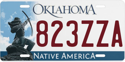 OK license plate 823ZZA