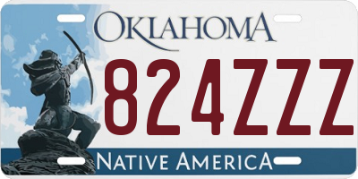 OK license plate 824ZZZ