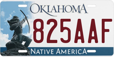 OK license plate 825AAF