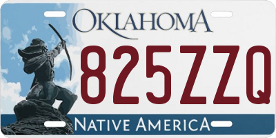 OK license plate 825ZZQ