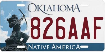 OK license plate 826AAF