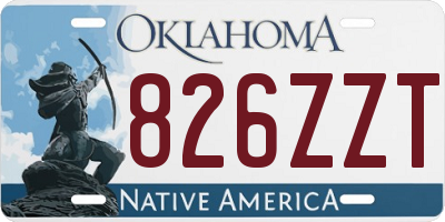 OK license plate 826ZZT