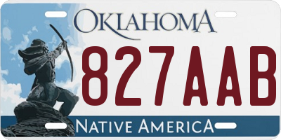 OK license plate 827AAB