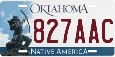 OK license plate 827AAC