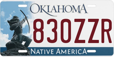 OK license plate 830ZZR