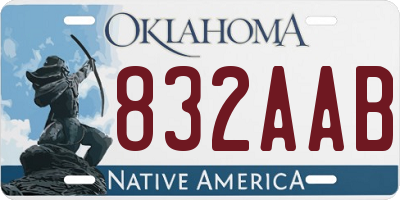 OK license plate 832AAB