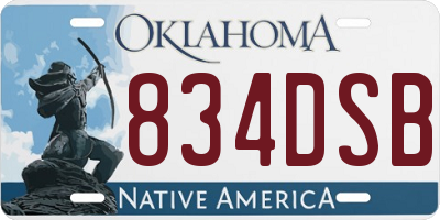 OK license plate 834DSB
