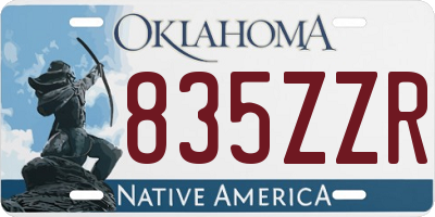 OK license plate 835ZZR