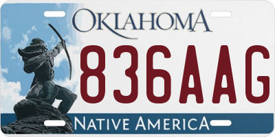OK license plate 836AAG