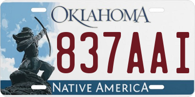 OK license plate 837AAI