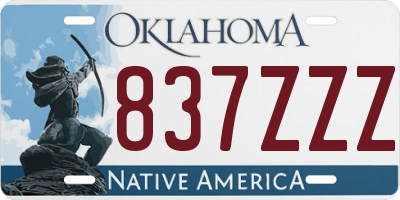 OK license plate 837ZZZ