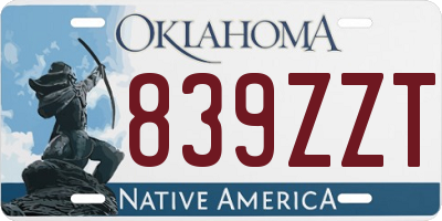 OK license plate 839ZZT