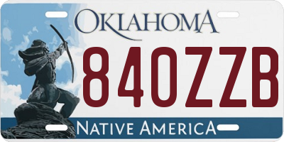 OK license plate 840ZZB